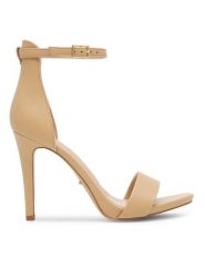 DeeZee Sandały LS6047-01A Beżowy. Brązowe sandały damskie DeeZee, bez wzorów, z syntetyku, bez obcasa, na szpilce, bez zapięcia. Za 119.99 zł.