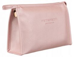 Kosmetyczka damska Peterson PTN KOS-DA-5 różowa. Czerwone kosmetyczki damskie Peterson, bez wzorów, ze skóry ekologicznej. Za 33.99 zł.