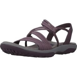 Sandały SKECHERS REGGAE SLIM Fioletowy. Fioletowe sandały damskie Skechers, bez wzorów, z materiału, bez obcasa, bez zapięcia. Za 220.99 zł.