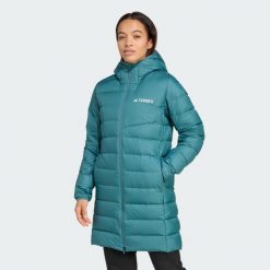 Parka Terrex Multi Light Down Hooded 2.0. Niebieskie parki damskie Adidas, z puchu, bez kaptura. Za 899.00 zł.