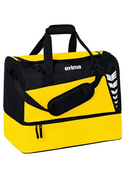 Torba sportowa z dolną przegrodą Erima Six Wings. Czarne torby sportowe Erima, bez wzorów, z materiału. Za 109.99 zł.
