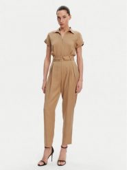 ACCESS FASHION Kombinezon 53-5511-128 Beżowy Regular Fit. Brązowe sukienki damskie ACCESS FASHION, bez wzorów, z lyocellu, bez ramiączek. Za 499.99 zł.
