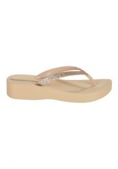 Japonki damskie Ipanema Mesh Chic Plat. Brązowe klapki damskie Ipanema, bez wzorów, z gumy, bez obcasa, bez zapięcia. Za 155.55 zł.