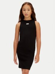 Calvin Klein Jeans Sukienka letnia LVCKSJH07G Czarny Slim Fit. Czarne sukienki dziewczęce Calvin Klein Jeans, bez wzorów, z bawełny, bez ramiączek, proste. Za 189.99 zł.