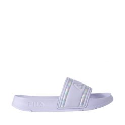 Klapki damskie Fila Morro Bay Logo. Fioletowe klapki damskie Fila, bez wzorów, z syntetyku, bez obcasa, bez zapięcia. Za 79.00 zł.