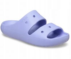 Klapki Dla Dorosłych Crocs Classic V2. Fioletowe klapki damskie Crocs, bez wzorów, z materiału, bez obcasa, bez zapięcia. Za 135.99 zł.
