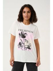 Kaffe Koszulka "Rita" w kolorze kremowym rozmiar: S. Brązowe bluzki damskie Kaffe, s, bez wzorów, z bawełny, bez kołnierzyka, bez ramiączek. Za 86.99 zł.