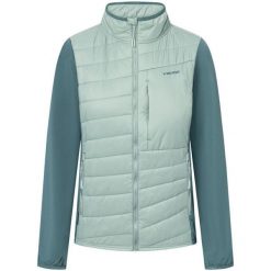 Damska kurtka puchowa Viking Zemu. Zielone kurtki damskie Viking, bez wzorów, z puchu, bez kaptura. Za 349.90 zł.