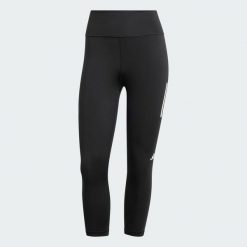 Legginsy Own the Run 3/4. Czarne legginsy damskie Adidas, xs, bez wzorów, z elastanu. Za 253.55 zł.