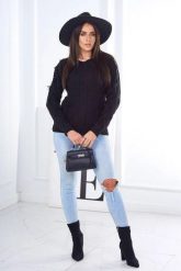 Sweter z warkoczowym splotem czarny. Czarne swetry klasyczne damskie KESI, l, z jeansu, bez kołnierzyka, plus size. Za 150.97 zł.