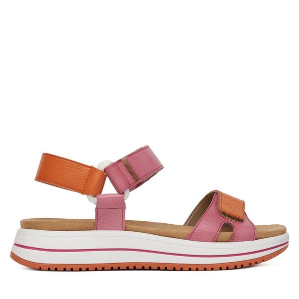 Sandały Remonte. Czerwone sandały damskie Remonte, bez wzorów, bez obcasa, na płaskiej podeszwie, bez zapięcia. Za 369.99 zł.