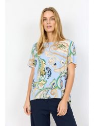 Soyaconcept Bluzka "Casja" w kolorze miętowo-jasnobrązowym rozmiar: XXL. Niebieskie bluzki damskie Soyaconcept, s, bez wzorów, z wiskozy, klasyczne, bez kołnierzyka, bez ramiączek. Za 83.22 zł.