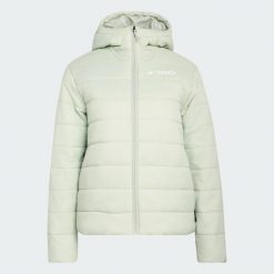 Kurtka z kapturem z ociepleniem Terrex Multi Essentials CLIMAWARM. Zielone kurtki damskie Adidas, bez wzorów, z puchu, z kapturem. Za 439.00 zł.
