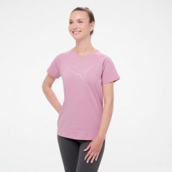 Koszulka damska Puma Gym & Pilates. Czerwone bluzki damskie Puma, s, bez wzorów, z bawełny, bez kołnierzyka, bez ramiączek. Za 89.99 zł.