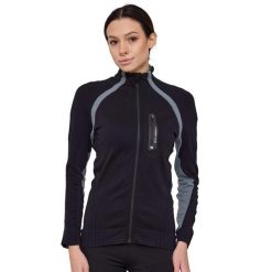 Bluza dresowa termoaktywna rozpinana damska Brubeck ACTIVE PRO. Czarne bluzy damskie Brubeck, bez wzorów, z dresówki, bez kaptura. Za 254.15 zł.