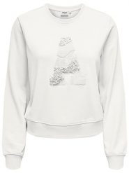 ONLY Bluza w kolorze białym rozmiar: XL. Białe bluzy damskie Only, xl, z aplikacjami, bez kaptura. Za 83.42 zł.