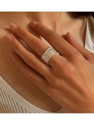 Les Petites Précieuses Srebrny pierścionek z cyrkoniami rozmiar: 52. Szare pierścionki damskie Les Petites Précieuses, z cyrkonią, srebrne. Za 206.42 zł.