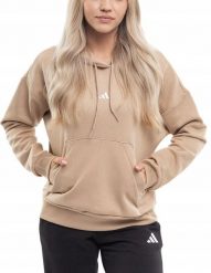 Bluza damska adidas Essentials Small Logo Feel Cozy Hoodie. Brązowe bluzy damskie Adidas, uniwersalny, bez wzorów, z bawełny, z kapturem. Za 171.99 zł.