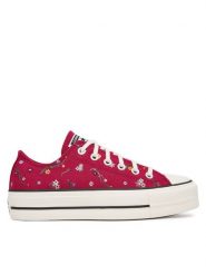 Converse Trampki Chuck Taylor All Star Lift Platform Embroidered Floral Patchwork A15535C Bordowy. Czerwone trampki damskie Converse, bez wzorów, z materiału, bez zapięcia. Za 339.99 zł.