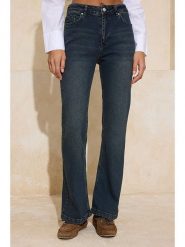 Trendyol Dżinsy - Flare fit - w kolorze niebieskim rozmiar: 34. Niebieskie jeansy damskie Trendyol, z podwyższonym stanem. Za 104.99 zł.