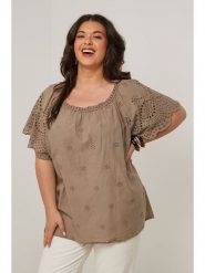 Curvy Lady Bluzka w kolorze jasnobrązowym rozmiar: 40/42. Brązowe bluzki damskie Curvy Lady, bez wzorów, klasyczne, bez kołnierzyka, bez ramiączek. Za 123.53 zł.