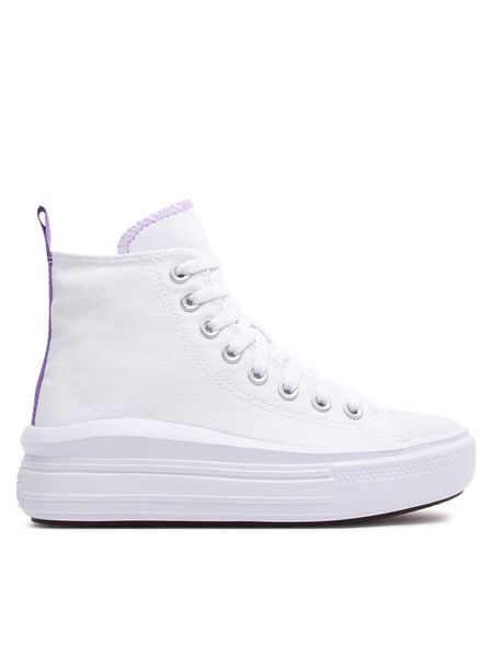 Converse Trampki Chuck Taylor All Star Move Platform A03667C Biały. Białe trampki dziewczęce Converse, bez wzorów, z materiału, bez zapięcia. Za 299.99 zł.