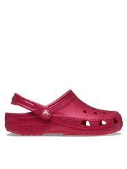 Crocs Klapki Classic Glitter Clog 205942 Różowy. Czerwone klapki damskie Crocs, bez wzorów, z tworzywa sztucznego, bez obcasa, bez zapięcia. Za 259.99 zł.