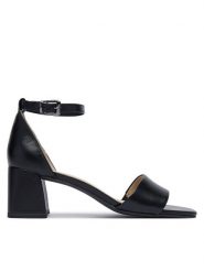 Caprice Sandały 9-28303-46 Czarny. Czarne sandały damskie Caprice, bez wzorów, ze skóry, bez obcasa, na słupku, bez zapięcia. Za 242.99 zł.