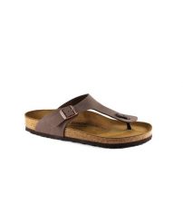 Japonki damskie Birkenstock 043751. Brązowe klapki damskie Birkenstock, z aplikacjami, z jeansu, bez obcasa, bez zapięcia. Za 663.99 zł.