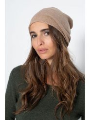 Perfect Cashmere Kaszmirowa czapka "Lauren" w kolorze beżowym rozmiar: onesize. Brązowe czapki damskie Perfect Cashmere, bez wzorów, z kaszmiru. Za 146.45 zł.