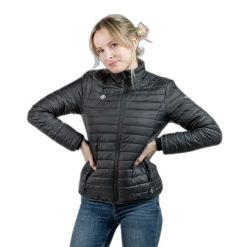 Damska kurtka puchowa Izas Nasser. Czarne kurtki damskie Izas, m, bez wzorów, z nylonu, bez kaptura. W wyprzedaży za 326.04 zł.