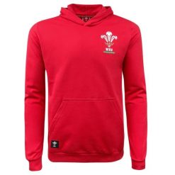 Bluza z kapturem Walia Rugby XV Merch CA Groc. Czerwone bluzy damskie Macron, bez wzorów, z dresówki, z kapturem. Za 296.50 zł.