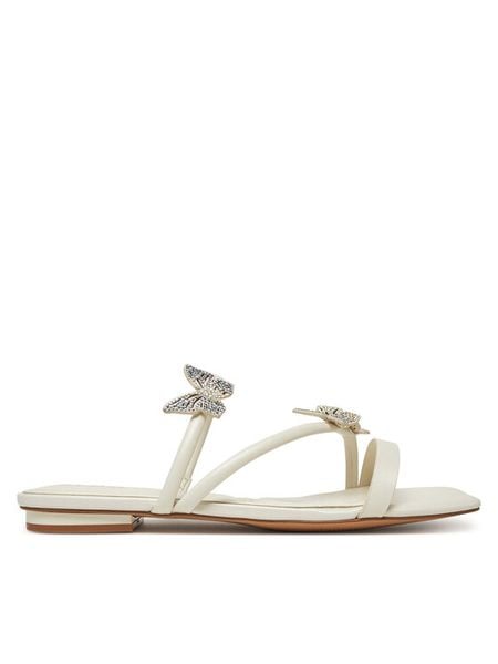 Aldo Klapki Flyhigh 13966746 Biały. Białe klapki damskie ALDO, bez wzorów, ze skóry, bez obcasa, bez zapięcia. Za 359.99 zł.