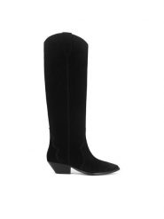 Badura Kowbojki V365-206 Czarny. Czarne kozaki damskie Badura, ze skóry, bez obcasa, na słupku, bez zapięcia. Za 549.99 zł.