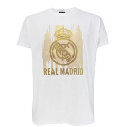 Koszulka z herbem Realu Madryt dla dorosłych unisex. Białe bluzki damskie REAL MADRID, s, bez wzorów, bez kołnierzyka, bez ramiączek. W wyprzedaży za 101.55 zł.