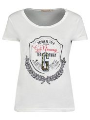 Geographical Norway Koszulka "Jirondelle" w kolorze białym rozmiar: XXL. Białe bluzki damskie Geographical Norway, xxl, bez wzorów, bez kołnierzyka, bez ramiączek. Za 32.90 zł.