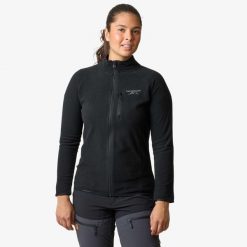 Bluza polarowa turystyka damska Swedemount Geilo Fleece Full Zip II wodoodporna. Czarne bluzy damskie SWEDEMOUNT, na zimę, bez wzorów, z polaru, bez kaptura. Za 129.99 zł.