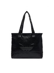 Adidas Torebka Shopper Metallic Pu Bag KR1565 Czarny. Czarne shopper bag Adidas, bez wzorów, ze skóry, bez dodatków. Za 239.99 zł.