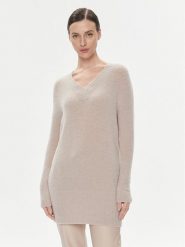 Marella Sweter Nimbe 2339460739200 Beżowy Regular Fit. Brązowe swetry klasyczne damskie Marella, xl, z syntetyku, bez kołnierzyka. Za 519.99 zł.