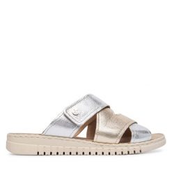 Klapki Caprice. Żółte klapki damskie Caprice, bez wzorów, bez obcasa, bez zapięcia. Za 299.99 zł.