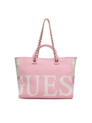 Guess Torebka E6GZ03 WP750 Różowy jasny. Czerwone shopper bag Guess, z aplikacjami, z bawełny, bez dodatków. Za 399.99 zł.