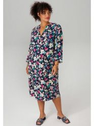 Aniston Sukienka w kolorze kremowo-różowo-granatowym rozmiar: 48. Niebieskie sukienki damskie Aniston, bez wzorów, z wiskozy, bez ramiączek. Za 79.21 zł.