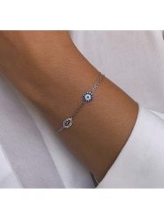 Eclat d'Argent Srebrna bransoletka z elementem ozdobnym rozmiar: onesize. Szare bransoletki damskie Eclat d'Argent, srebrne. Za 82.99 zł.