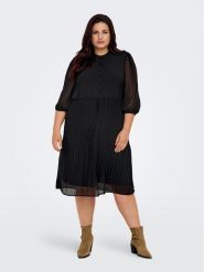 ONLY Carmakoma Sukienka codzienna Piona 15302029 Czarny Regular Fit. Czarne sukienki damskie Only Carmakoma, bez wzorów, z syntetyku, bez ramiączek. Za 139.99 zł.