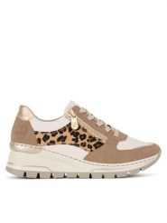 Rieker Sneakersy N8308-64 Beżowy. Brązowe obuwie sportowe damskie Rieker, ze skóry, bez zapięcia. Za 379.99 zł.