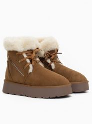 Blackfield Botki zimowe "Celia" w kolorze brązowym rozmiar: 37. Brązowe botki damskie Blackfield, na zimę, bez obcasa, na platformie, bez zapięcia. Za 161.34 zł.