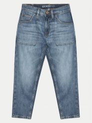 Guess Jeansy J4BA05 D5BV0 Niebieski Regular Fit. Niebieskie jeansy dziewczęce Guess, z aplikacjami, z bawełny. Za 149.99 zł.