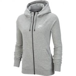 Bluza sportowa damska Nike Wmns Essential FZ Fleece. Szare bluzy damskie Nike, bez wzorów, z kapturem. Za 387.00 zł.