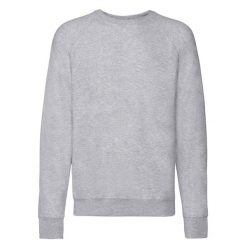 Lekka Raglanowa Bluza Unisex Dla Dorosłych. Szare bluzy damskie Fruit of the Loom, m, bez wzorów, z bawełny, bez kaptura. Za 92.99 zł.