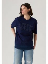 Levi's Koszulka w kolorze granatowym rozmiar: S. Niebieskie bluzki damskie Levi's, s, bez wzorów, z bawełny, bez kołnierzyka, bez ramiączek. Za 101.94 zł.